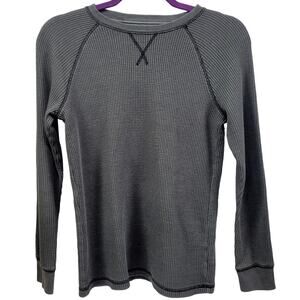 Wonder Nation Boys Black Gray Long Sleeve Thermal Shirt Size L (10-12)